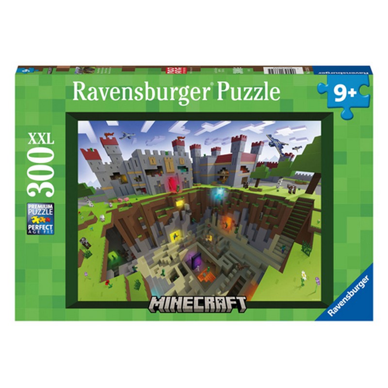 Minecraft 300 Brikker XXL Puslespil (49 x 36 cm) | Minecraft Puslespil - Temashop