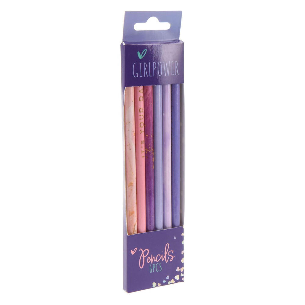 Girlpower Blyanter | Pastel Male- & Tegneudstyr - Temashop