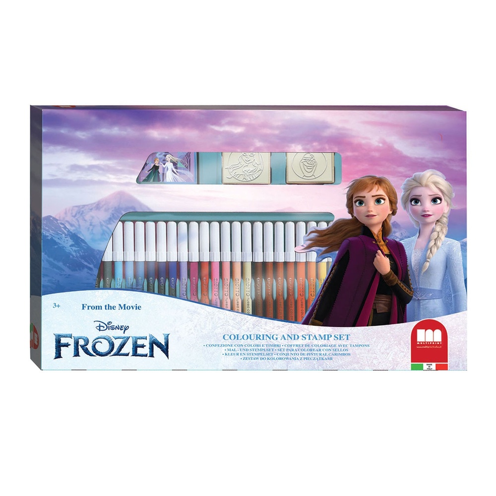 Frozen Farvesæt Med Stempler 41 Dele (43 x 28 x 2 cm) | Frost Male- & Tegneudstyr - Temashop