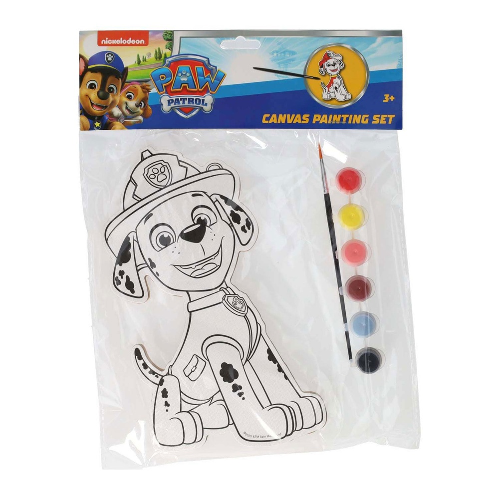 Paw Patrol Marshall Mal Selv Lærred Med Maling & Pensel - 1 pakke | Paw Patrol Kostume - Temashop