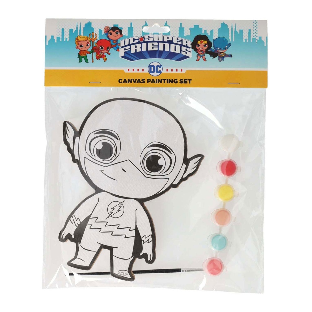 The Flash Mal Selv Lærred Med Maling & Pensel (24,5 x 23,5 x 5 cm) | Flash Male- & Tegneudstyr - Temashop