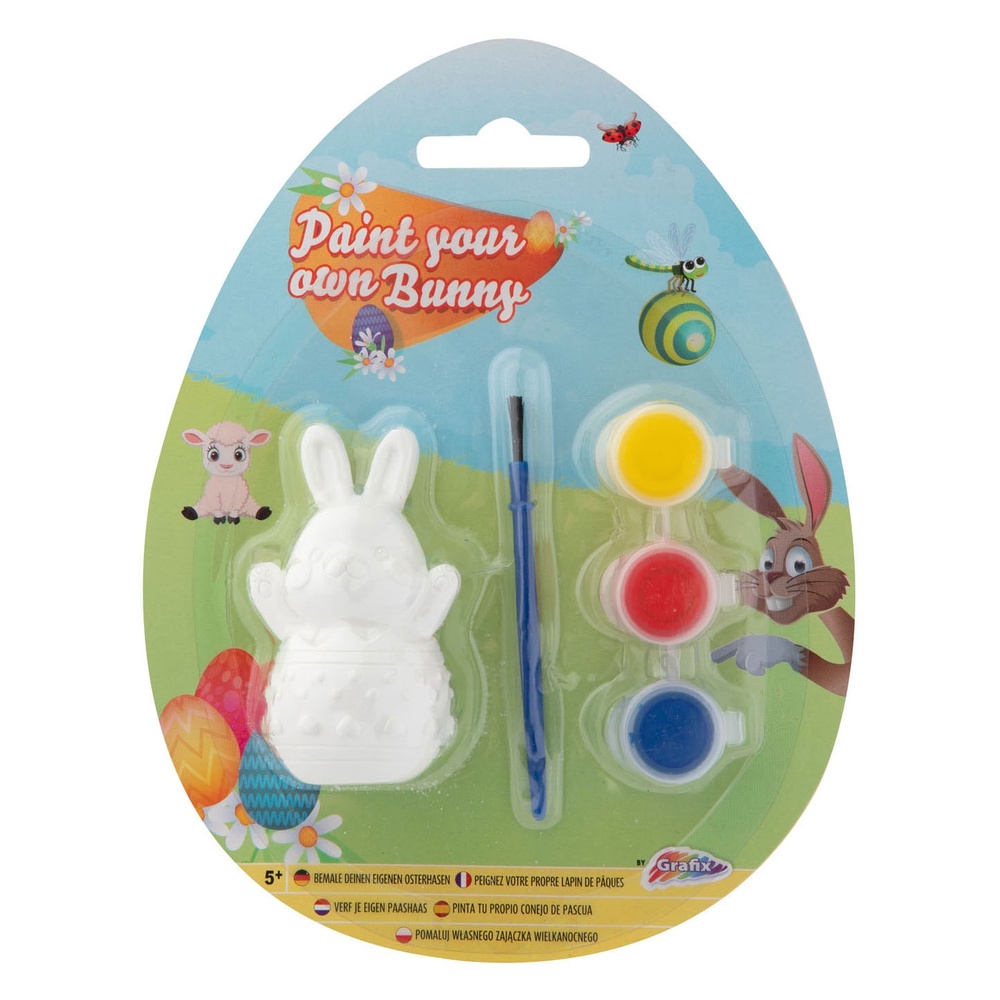 Grafix Mal Din Egen Påskehare Keramikfigur (7 cm) | Påske Male- & Tegneudstyr - Temashop