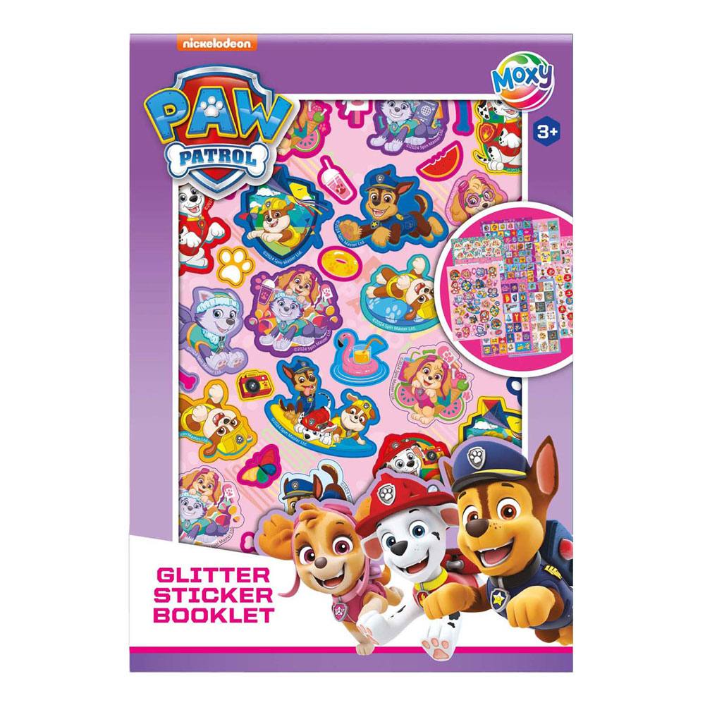 Paw Patrol Glitter Klistermærkebog - 8 stk (21 x 14,8 x 0,2 cm) | Paw Patrol Klistermærke - Temashop