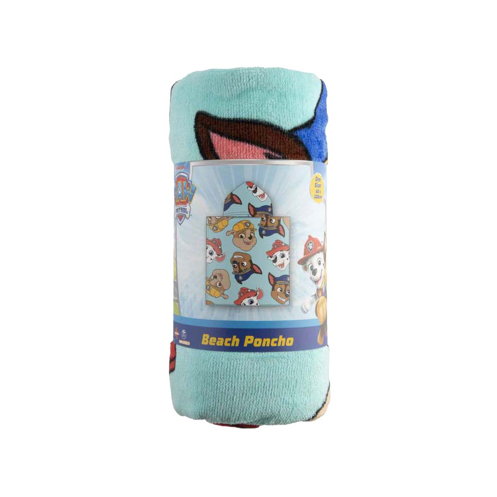Paw Patrol Strandponcho Lyseblå (60 x 60 cm) | Paw Patrol Håndklæder - Temashop