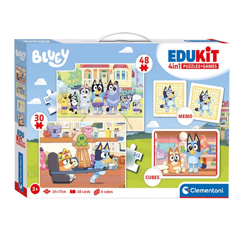 Bluey 4-i-1 Puslespil Sæt | Bluey Puslespil - Temashop