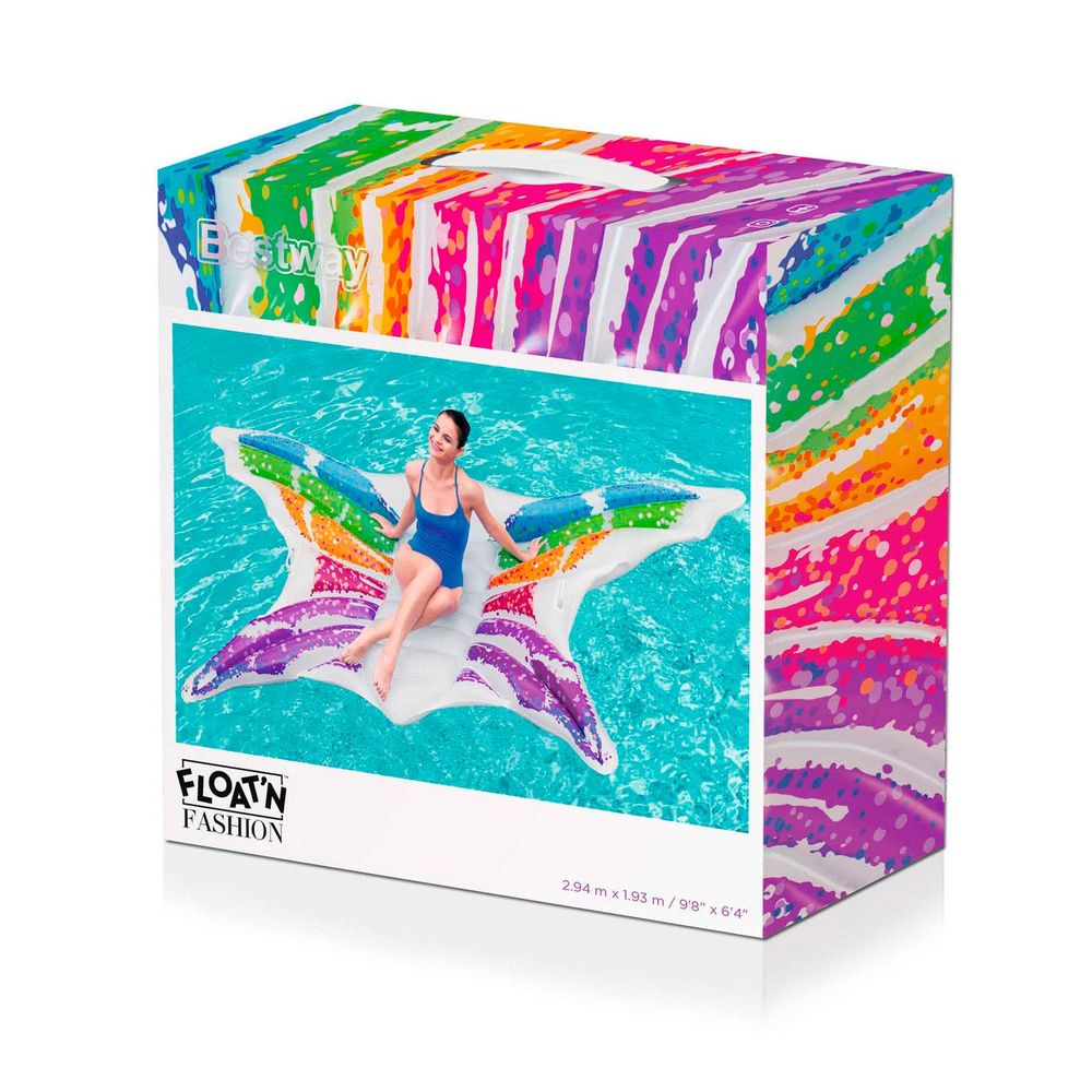 Oppustelig Sommerfugl Bademadras (297 x 165 x 28 cm) | Sommerfugl Vand Udstyr - Temashop