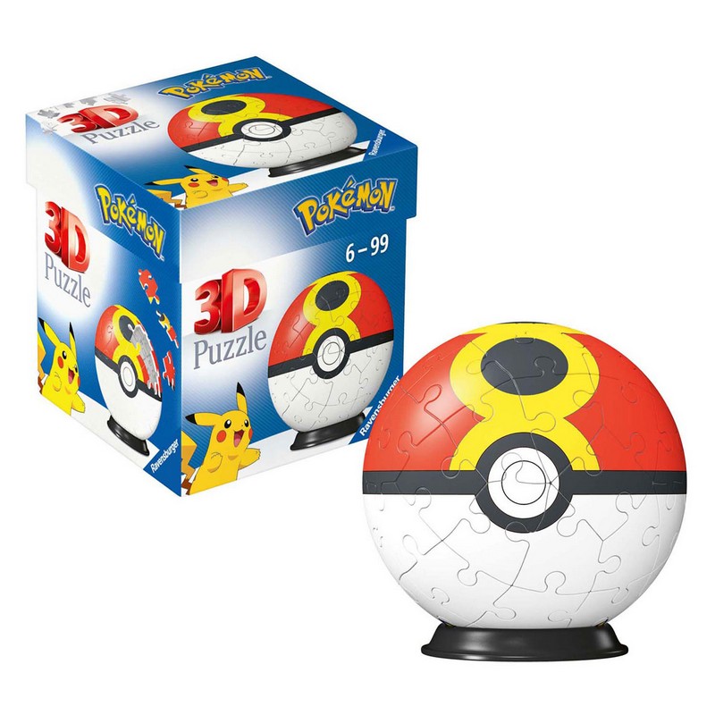 Pokémon Repeat Ball 3D Puslespil (7,5 x 7,5 x 7,5 cm) | Pokemon Puslespil - Temashop