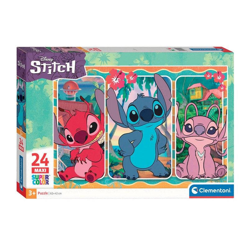 Stitch 24 Brikker Maxi Puslespil (62 x 42 cm) | Stitch Puslespil - Temashop