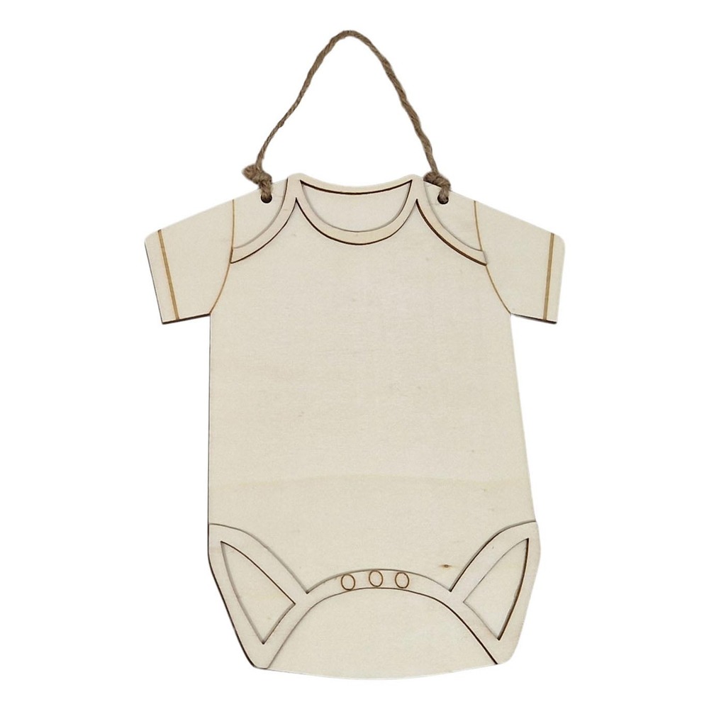 Babybody Træophæng - 1 stk (23 x 20 x 0,5 cm) | Baby DIY tilbehør - Temashop