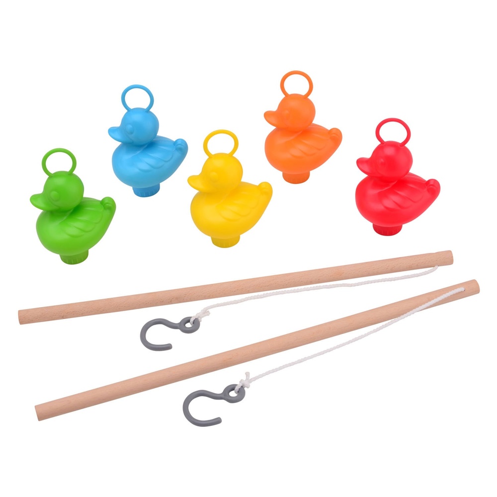 Ande Fiskespil Med 2 Fiskestænger & 5 Ænder