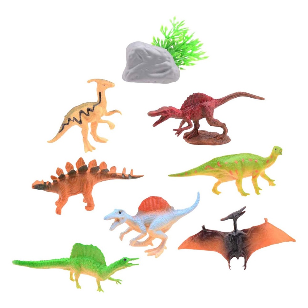 Animal World Dino Legefigurer Sæt 8 Dele | Dinosaurus Legetøj - Temashop