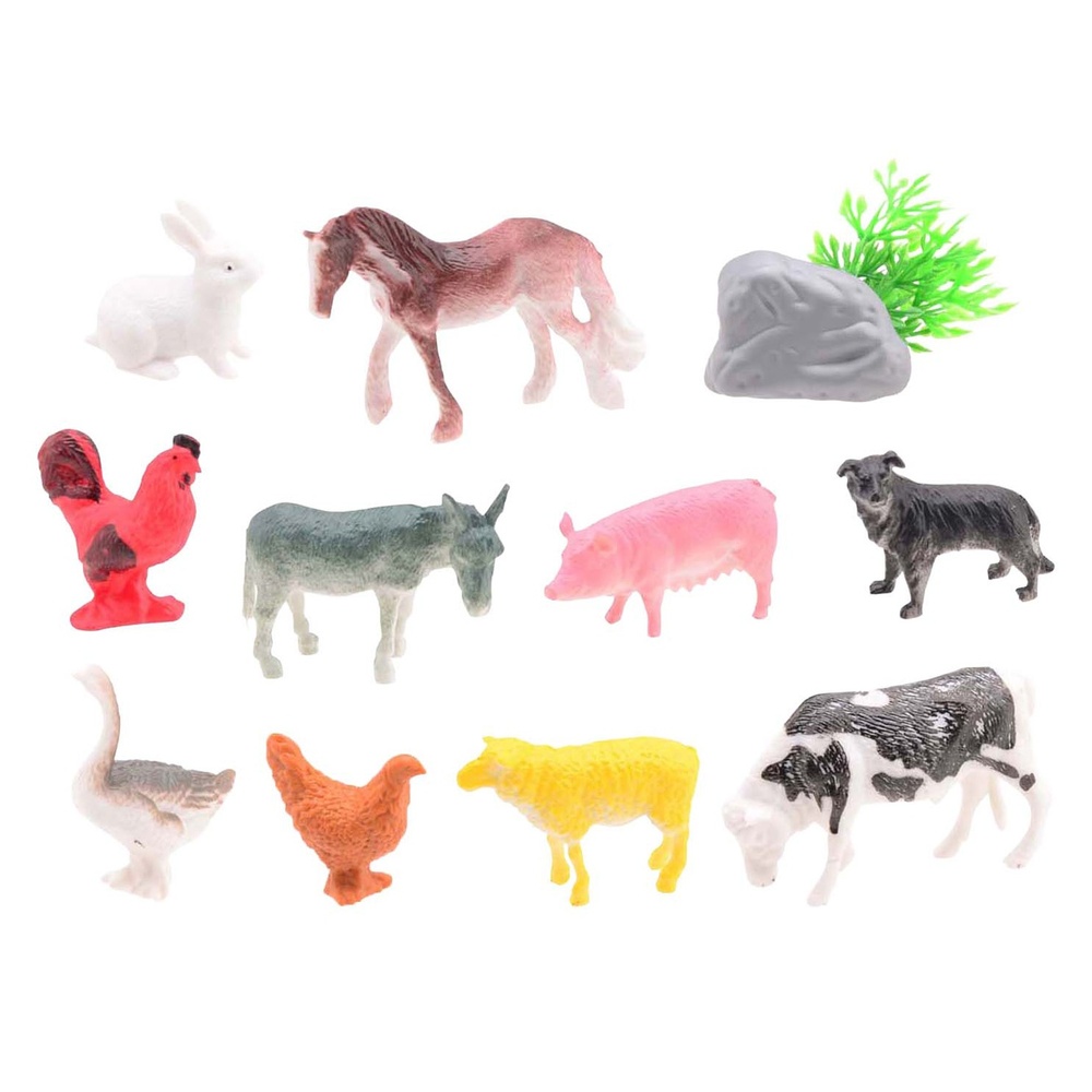 Animal WorldÂ® Bondegårdsdyr Legefigurer Sæt 12 Dele