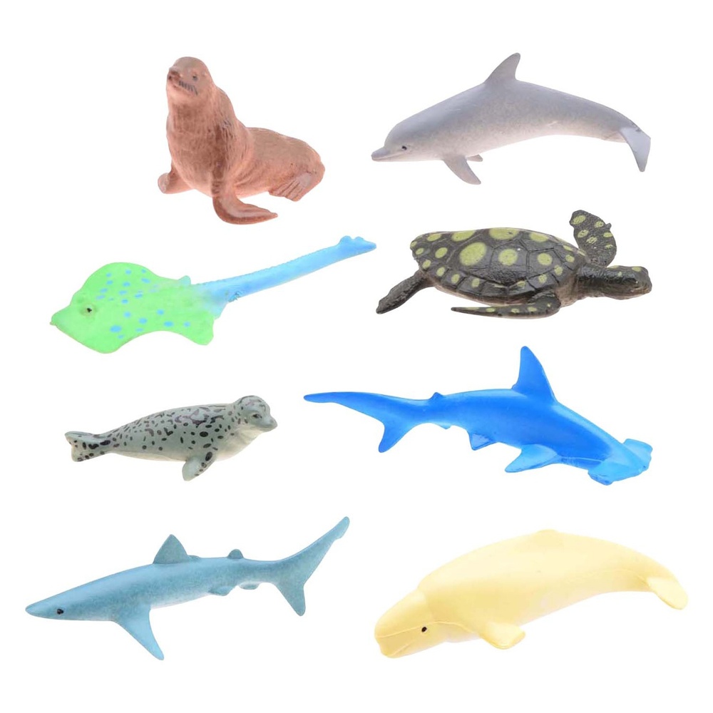 Animal World Havdyr Legefigurer Sæt 8 Dele | Havet Legetøj - Temashop