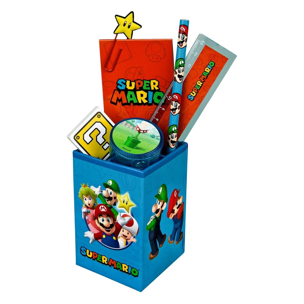 Super Mario Skrivesæt 7 Dele (24 x 14 cm) | Super Mario Sjove Kontorartikler - Temashop