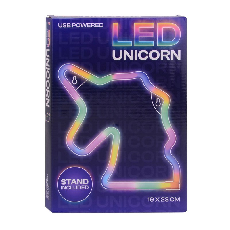 Enhjørning LED Lampe Regnbue (19 x 23 cm) | Enhjørning Lamper - Temashop