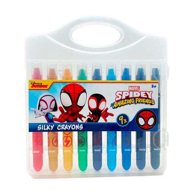 Marvel Spidey and his Amazing Friends Silky Gel Farvekridt 9-pak (19 x 16 x 2 cm) | Spider-Man Male- & Tegneudstyr - Temashop