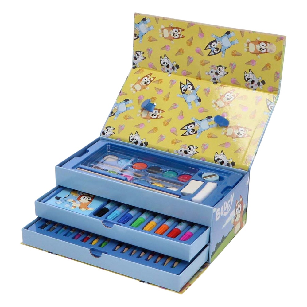 Bluey Maling Kuffert Sæt 52 Dele (26 x 13 x 10 cm) | Bluey Male- & Tegneudstyr - Temashop