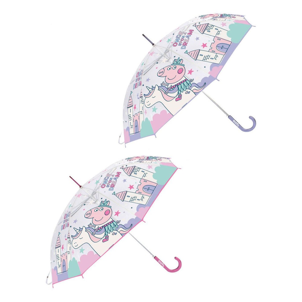 Peppa Pig Transparent Paraply (64 x Ø 82 cm) | Gurli Gris Paraply - Temashop