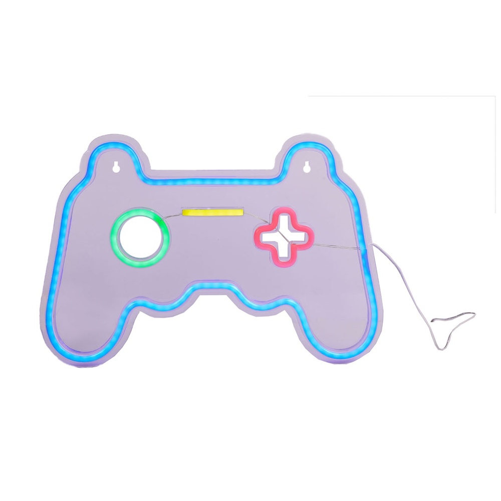 Game Controller Neon LED Lampe (41 x 27 x 1,9 cm) | Computerspil Lamper - Temashop