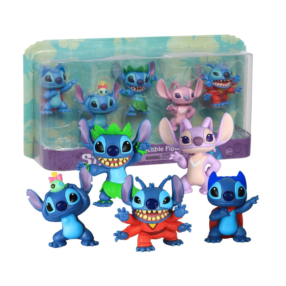 Lilo & Stitch Figur Sæt 5-pak (30 x 15 x 6 cm) | Stitch Legetøj - Temashop
