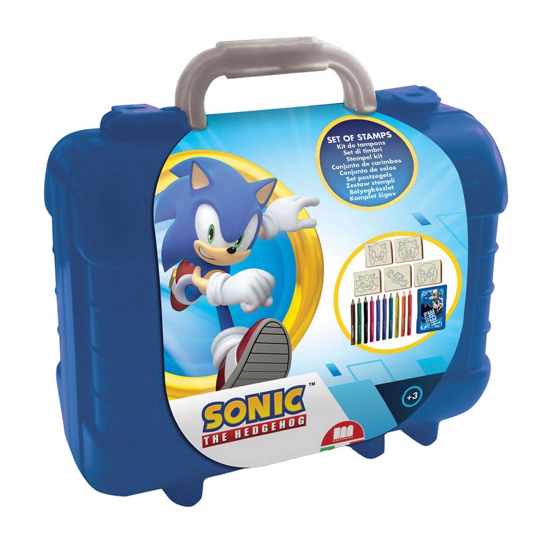 Sonic Stempelsæt Kuffert (23 x 20 x 12 cm) | Sonic Male- & Tegneudstyr - Temashop