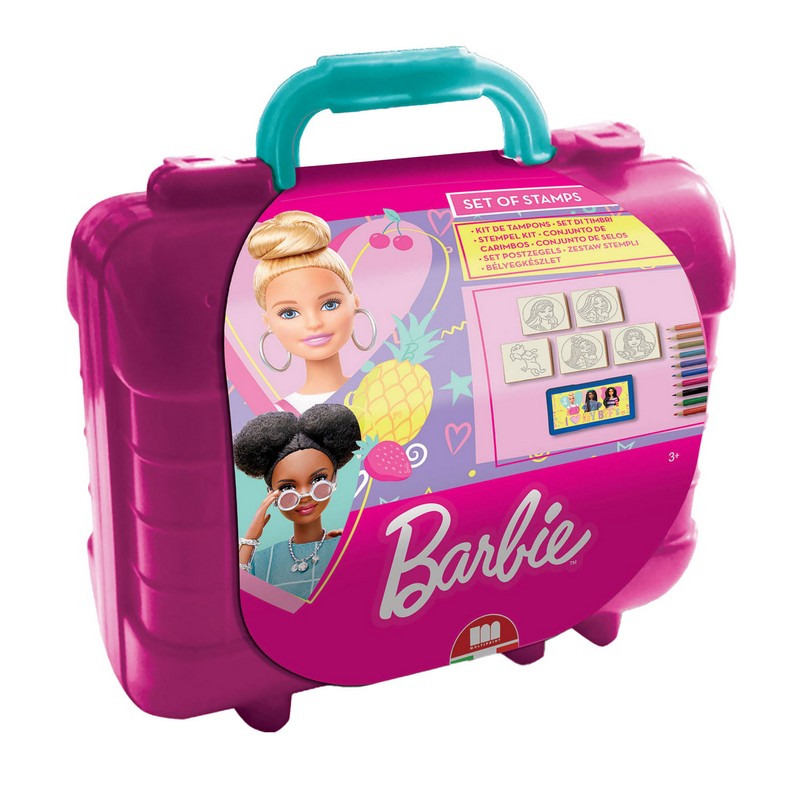 Barbie Stempel- og Tegnesæt Kuffert (23 x 20 x 12 cm) | Barbie Male- & Tegneudstyr - Temashop