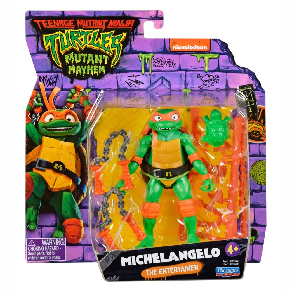 Teenage Mutant Ninja Turtles Mutant Mayhem Michelangelo Actionfigur (11 cm) | Teenage Mutant Ninja Turtles Våben - Temashop