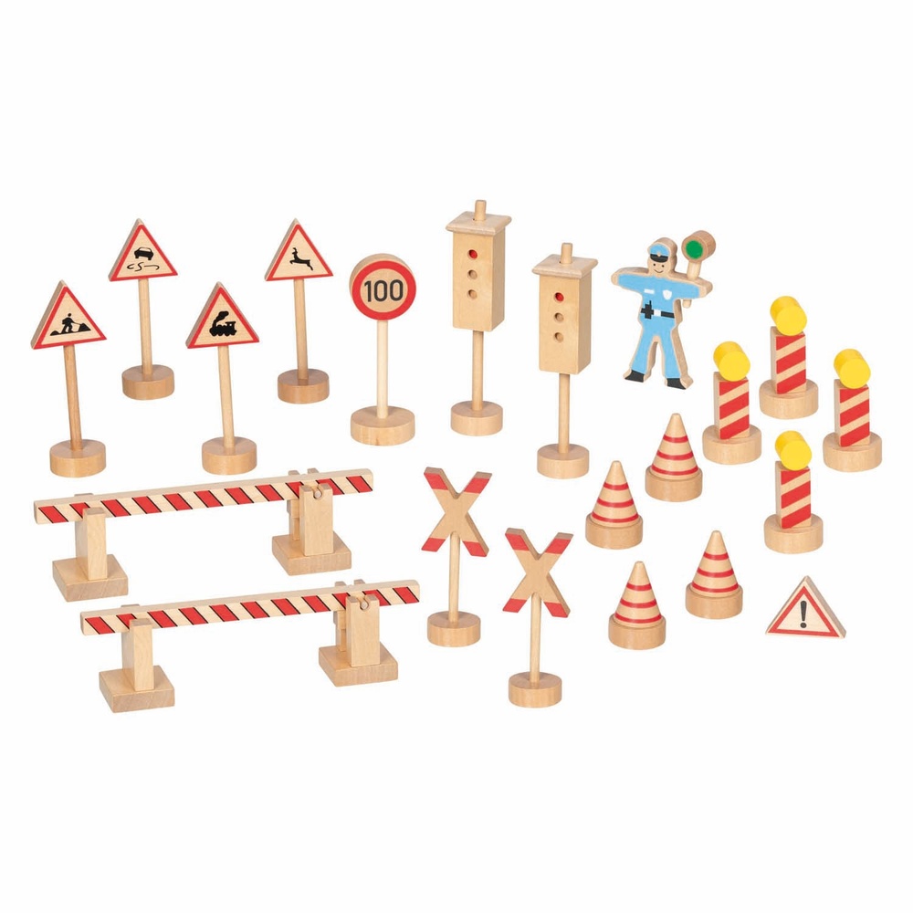 GokiÂ® Trafikskilte Sæt Træ 21 Dele