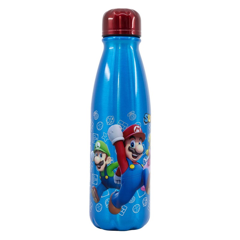 Super Mario Aluminium Drikkedunk Blå (23 x 5 x 5 cm) | Super Mario Lommelærke / Drikketilbehør - Temashop
