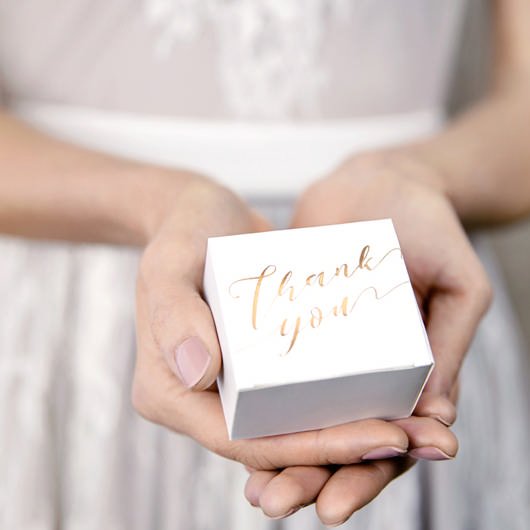 Thank You Gaveæsker Guld/Hvid - 10 stk (6 x 3,5 x 5,5 cm) - Temashop