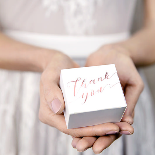 Thank You Gaveæsker Rosaguld/Hvid - 10 stk (6 x 3,5 x 5,5 cm) - Temashop