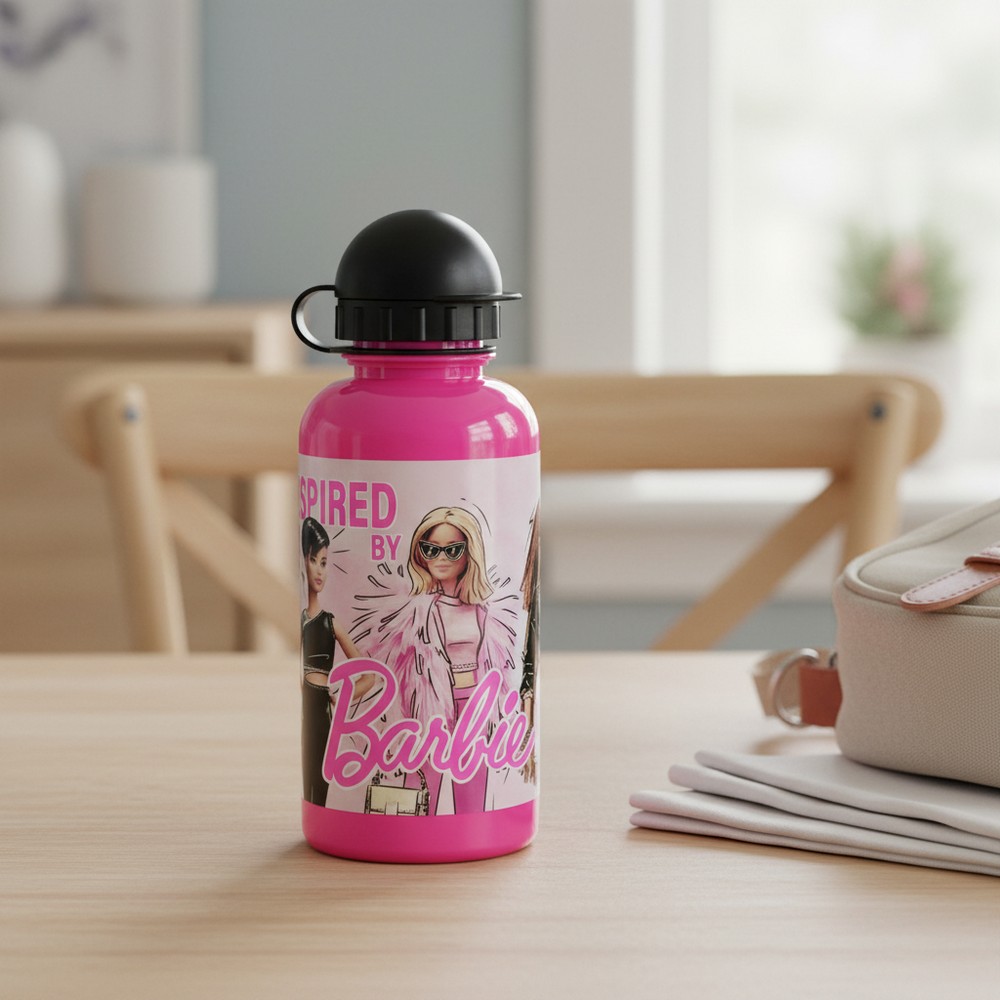 Barbie Drikkedunk Pink (Ø 7 x 17 cm) | Barbie Lommelærke / Drikketilbehør - Temashop