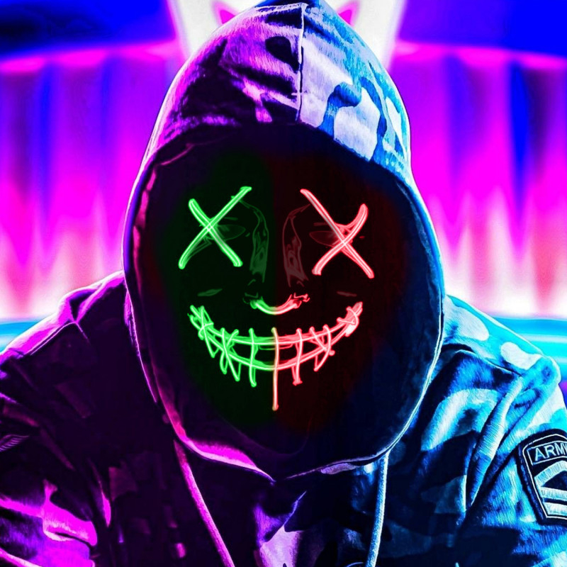 The Purge LED Maske Rød/Grøn