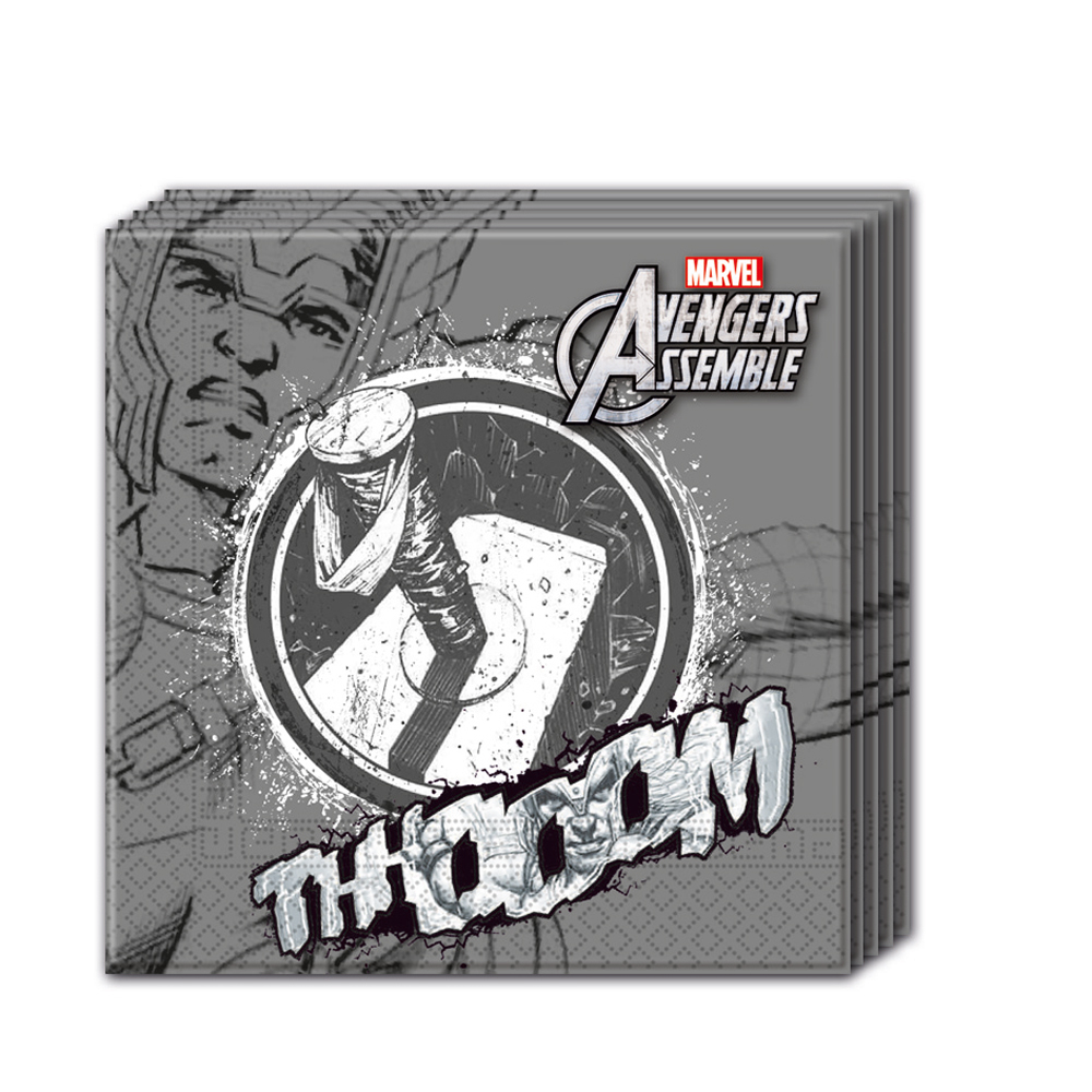 Thor Avengers Teen Servietter - 20 stk (33 x 33 cm) | Thor Servietter - Temashop