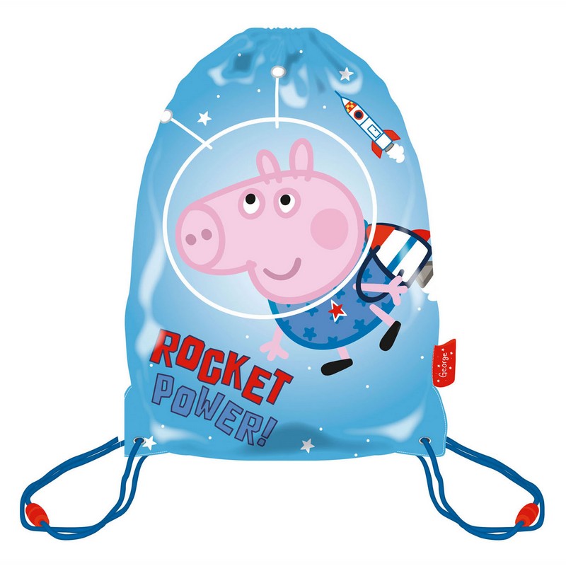 Gurli Gris Gustav Space Gymnastikpose Blå (44 x 33 x 1,5 cm) | Gurli Gris Taske / Pung - Temashop
