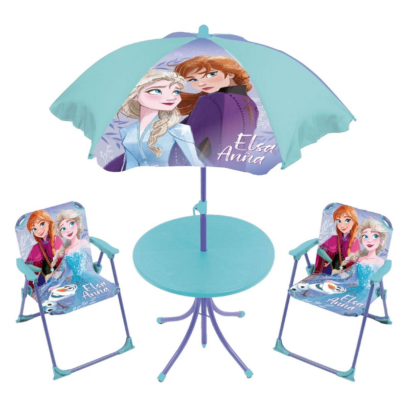 Frozen Havesæt Med Parasol & Stole | Frost Legetøj - Temashop