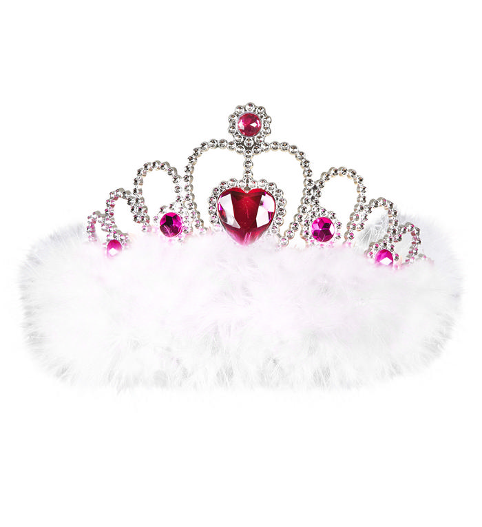 Tiara Med Hvide Fjer | Prinsesse Tiara - Smykker - Temashop