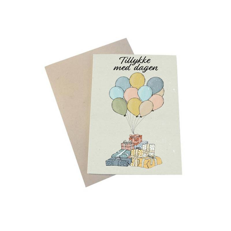 Tillykke Med Dagen Kort - 1 stk (11,5 x 16 cm) | Tillykke Kort / Invitationer / Gode råd - Temashop