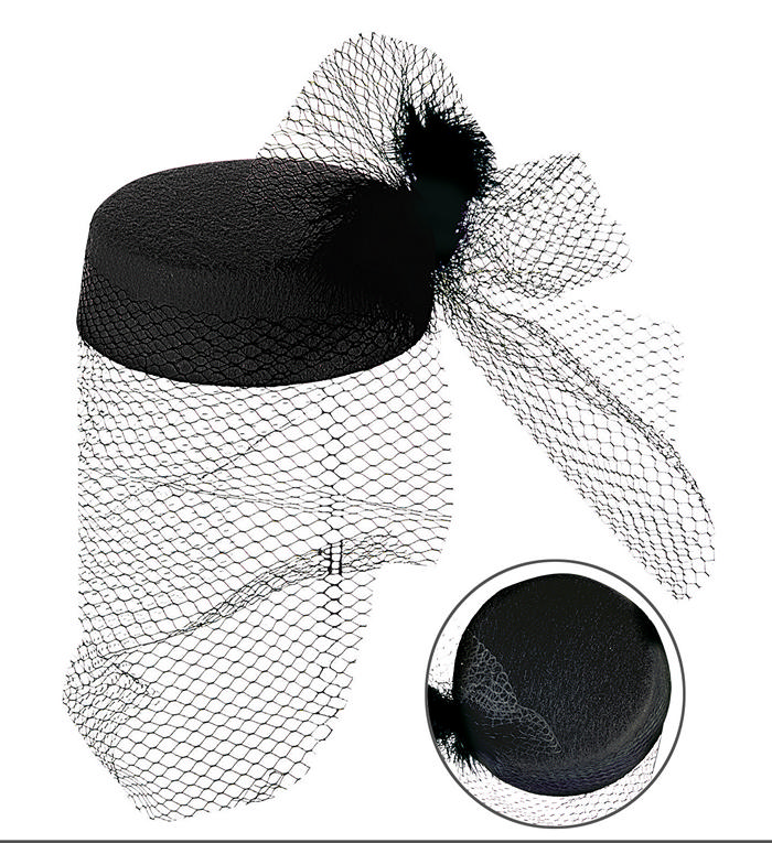 Tina Hat Med Slør | 90'erne Retro Hat / Hue / Hjelm - Hovedtilbehør - Temashop