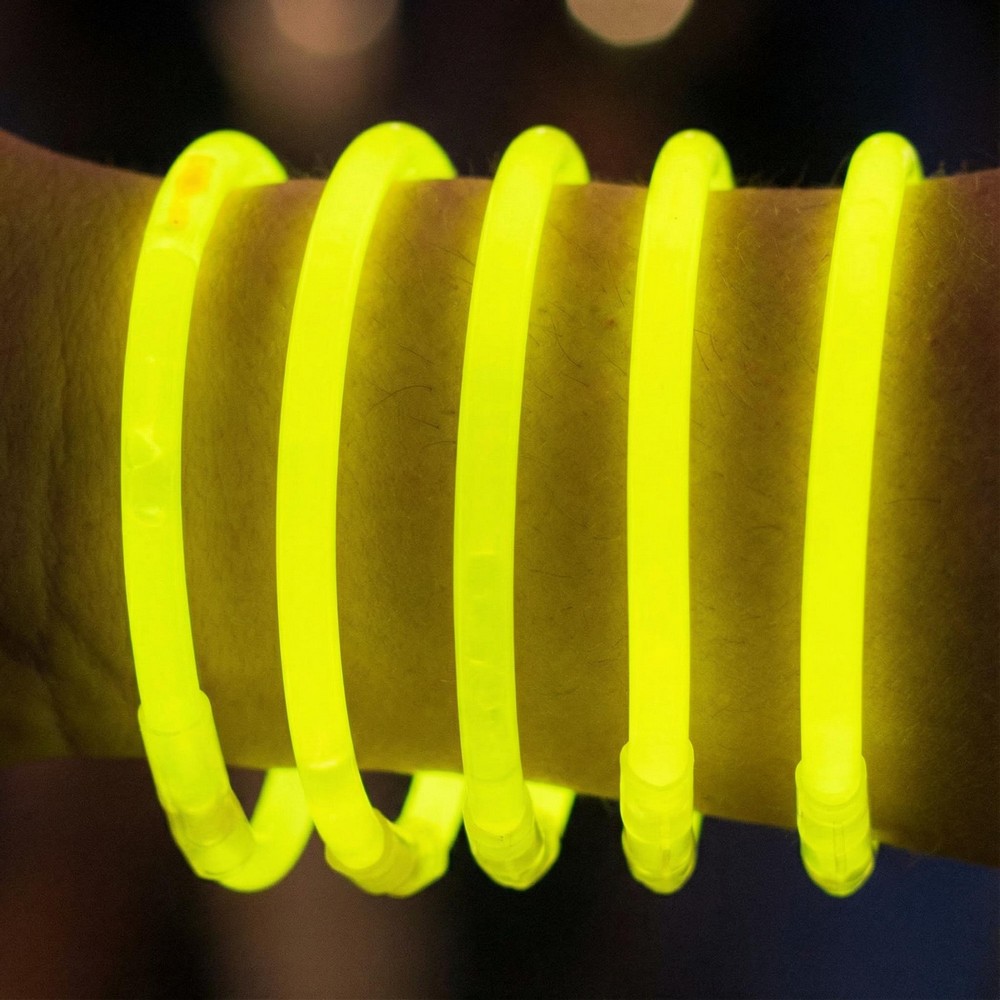 Knæklys Armbånd Gul (0,2 x 20 cm) | UV / Neon Knæklys - Festtilbehør - Temashop