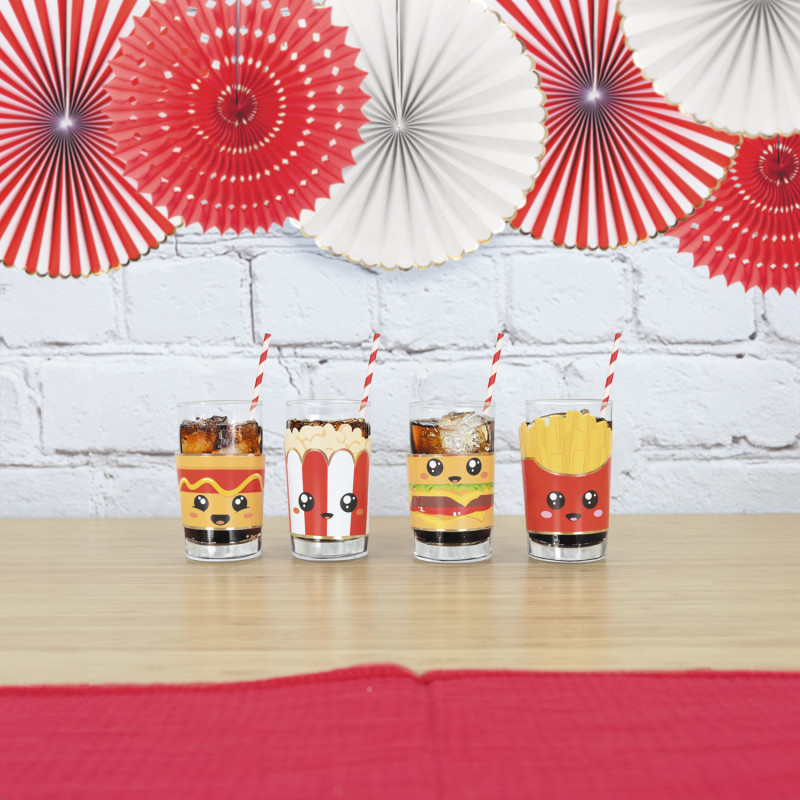 Salty Junkfood Glasdekorationer - 8 stk | Mad Drinkstilbehør - Temashop