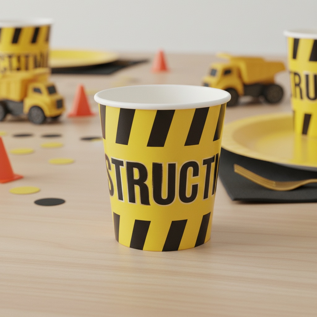 Byggeplads Construction Papkrus - 8 stk | Bygmester Krus - Temashop