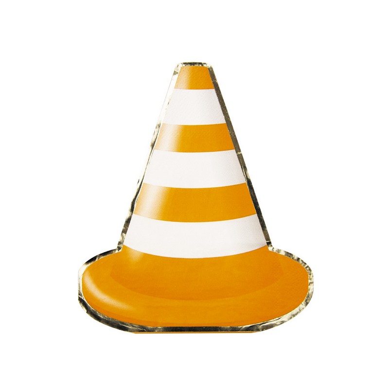 Byggeplads Trafikkegle Servietter - 16 stk (32 x 27,7 cm) | Bygmester Servietter - Temashop