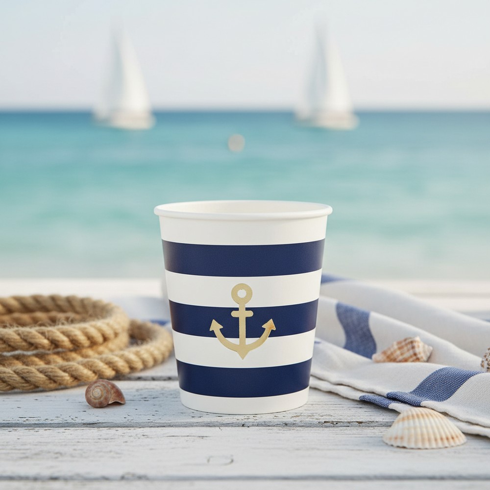 Maritime Papkrus - 8 stk | Maritimt Krus - Temashop