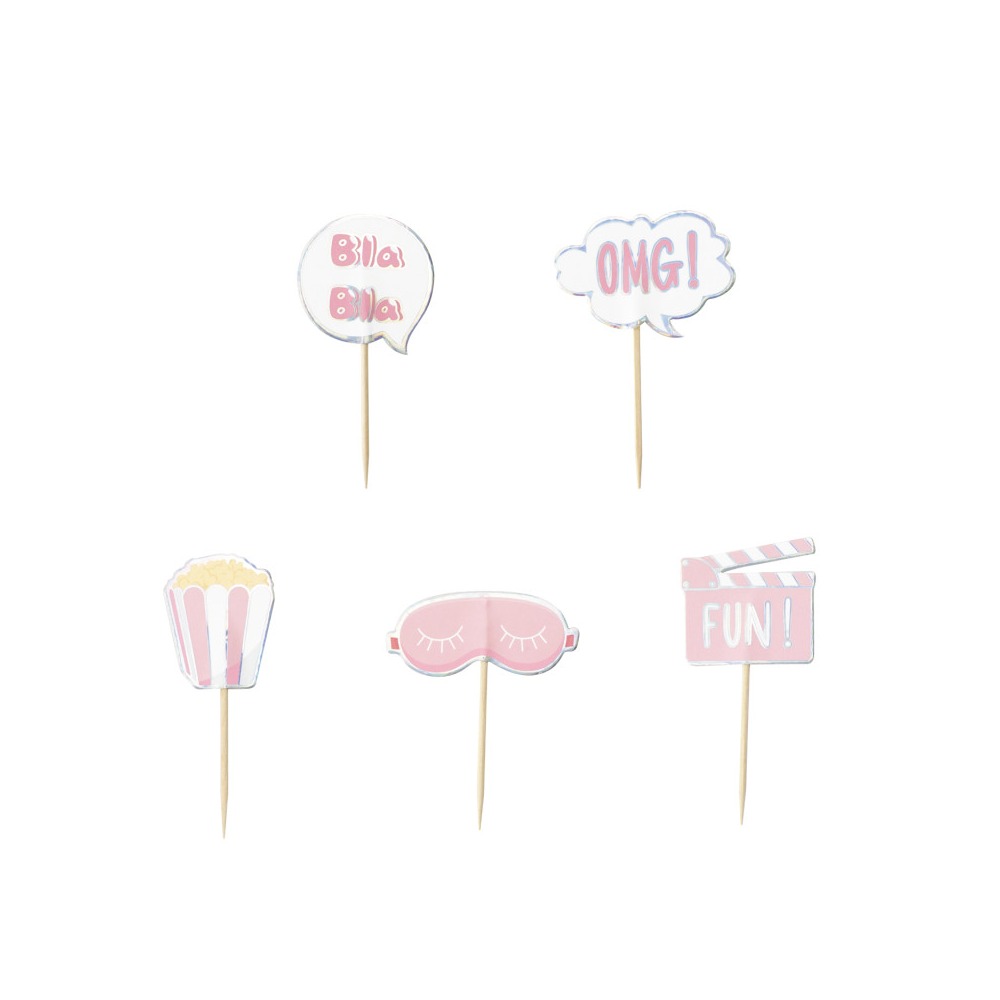 Pyjamas Party Kagepinde - 10 stk (9 cm) - Temashop