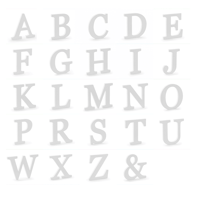 Træbogstaver Hvid - 1 stk (22.5 x 20.5 cm) - Temashop