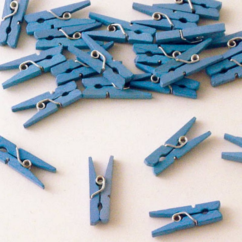 Træklemmer Blå - 24 stk (2,5 cm) | Babyshower Klemmer - Temashop