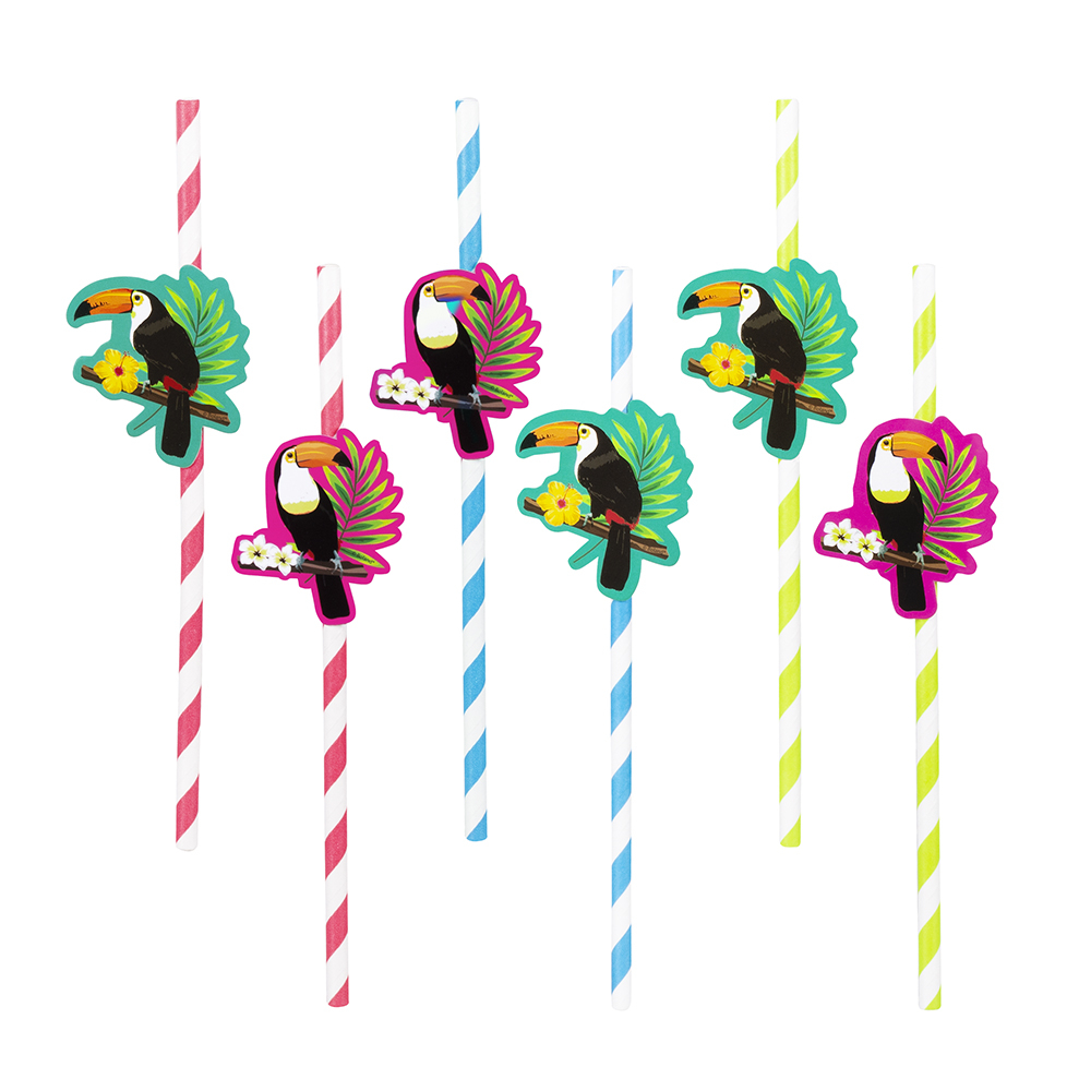 Tropical Party Papir Sugerør
