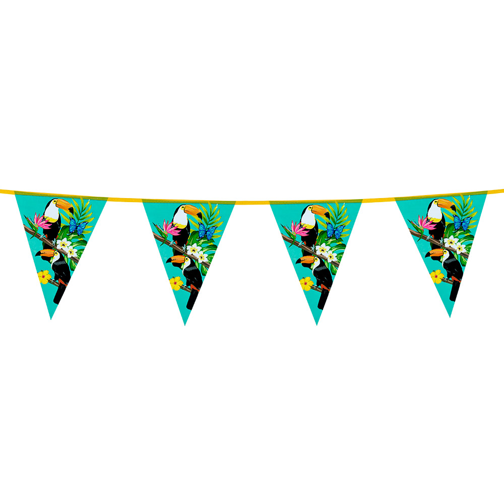 Tropical Party Vimpelguirlande - 1 stk (6 m) | Hawaii Guirlander - Temashop