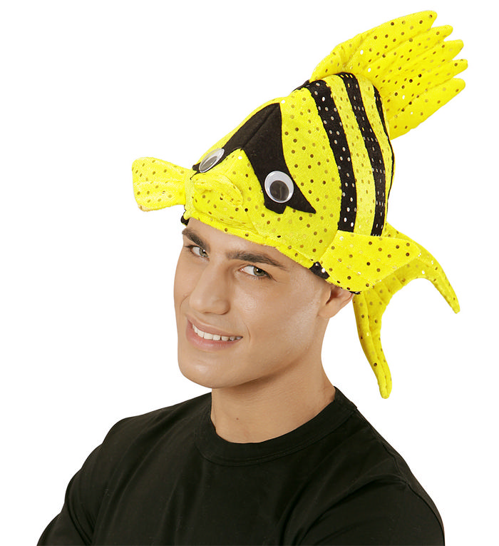 Tropisk Fiskehat Gul | Fisk Hat / Hue / Hjelm - Hovedtilbehør - Temashop